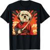 Cachorro Lhasa Apso Arte Japonesa Samurai Ukiyo-e Camiseta Vintage