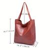 Women's Retro Waxed Leather Tote: Stylish, Soft, Large Capacity, One-Shoulder Handbag with Pockets