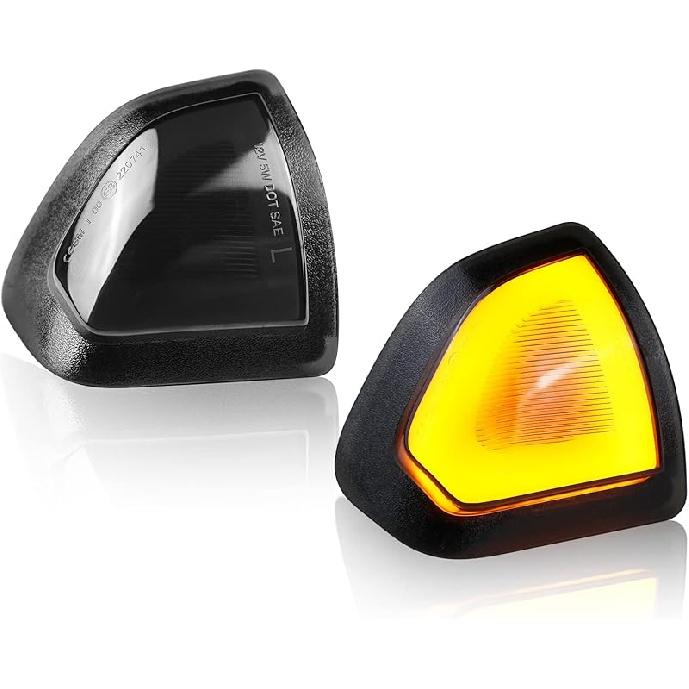 2PCS Dynamic Turn Signal Light Left and Right Sequential LED Side Mirror Lamps Smoke Cover Lens for 68302828AA 68302829AA Compatible with 2010-2018