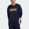 adidas Originals Script Crew Sweatshirt mit Flockdruck Herren Tops Marineblau HF9224