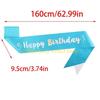 49MD 2pcs Birthday Party Crystal Tiaras and Sash Set for Women Fashion Hair Accessory