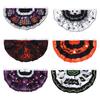 Halloween Flag Fan Shaped Room Flag Creative Printed Outdoor Banner Easy to Install Festive Atmosphere Decoration Hanging Flag