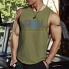 Summer New Fashionable Design Printed Sleeveless T-shirt for Men's Fitness Training Basketball Vest Loose Quick Drying Top