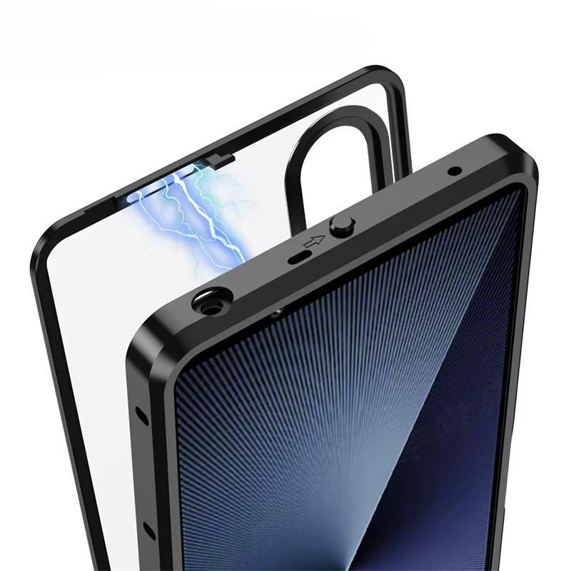 Alloy Metal Lens Protection Case For Sony Xperia 1 VII Transparent Tempered Glass Hard Shockproof Bumper For Xperia 1Vii 2025