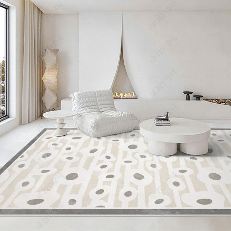 Tappeto Grande Semplice Stile Crema per Soggiorno e Camera da Letto Preferito dai Bambini Tappetini Antiscivolo Creano un'Atmosfera Calda e Accogliente