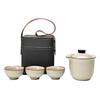 Portable Ceramic Tea Set with One Pot and Three Cups