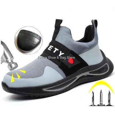 Fashion Lightweight Safety Shoes Men Steel Toe Sneaker Breathable Construction Work Shoes Male Puncture Proof Safety Boots Man Work Boot