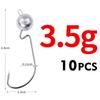 MEREDITH 10pcs/Lot Exposed Jig Head 3.5g 5g 7g 10g 14g Head Hook Jig Baits Fishing Hooks Jigging Fishing Accessories