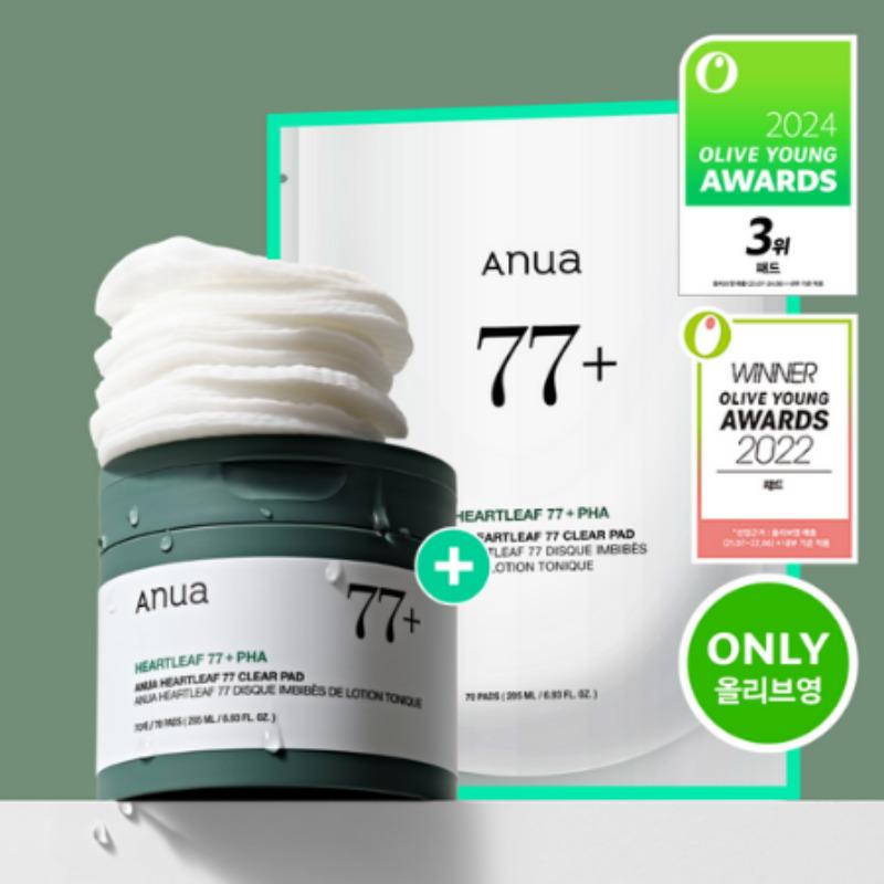 Anua Houttuynia 77 Pore Tightening Pad 70 Sheets Set (+70 Sheets Refill Pack)