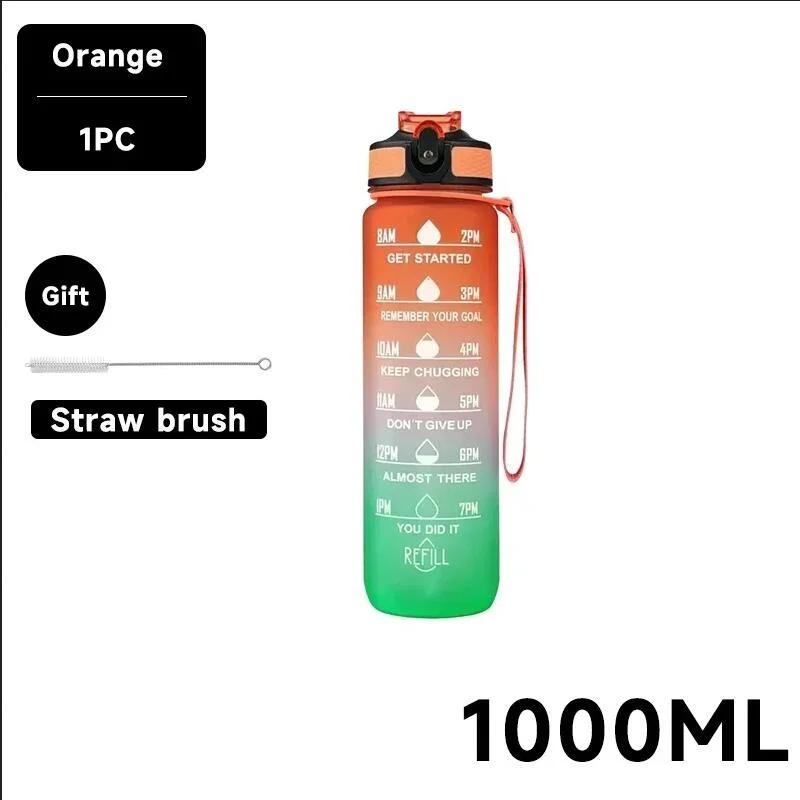 1 litre su şişesi motivasyon spor su şişesi sızdırmaz içme şişeleri açık seyahat spor salonu Fitness testiler mutfak için