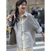 Striped Women's Long Sleeved Shirt Fashionable Contrasting Single Pocket Blouses Korean Commuting Style Lady Clothing