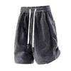 Chenille Zebra Stripe Silver Shorts: Breathable, Trendy, Loose-Fit Mid-Length for Couples