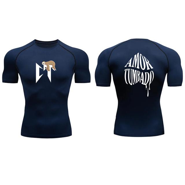 Maglietta a compressione da uomo a maniche corte T-shirt casual ad asciugatura rapida traspirante Top fitness T-shirt sportiva estiva da uomo