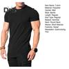 Herren Sport Top Rundhals Dünnes Schweißabsorbierendes Schnelltrocknendes Kurzarm-Einfarbiges Basketball-Trainings-Fitness-Workout-T-Shirt