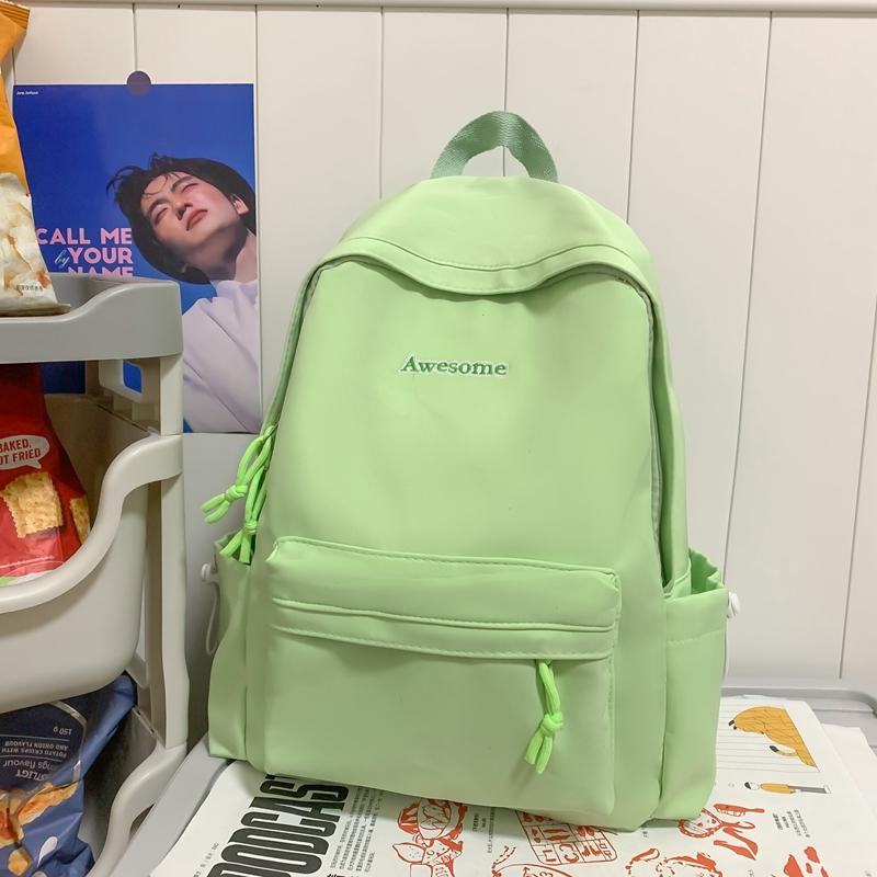 Schoolbag Junior Senior High School Student Solid Color Backpack Women's Backpack