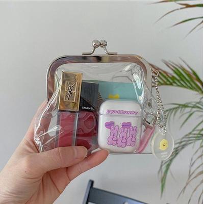 PVC Transparent Snap Card Coin Purse Pouch