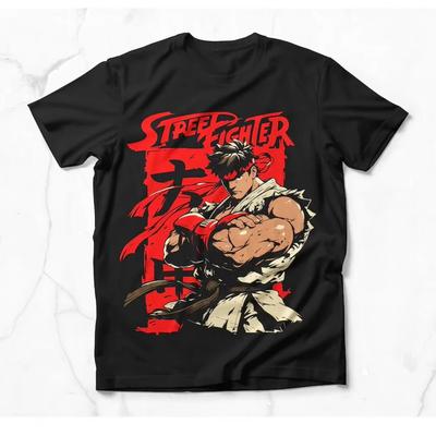 Men's T-shirt 2026 Street Fighter Ryu Retro Gaming T-Shirt Iconic Martial Artist Art, Merch for Fighting Game Enthusiasts Wear