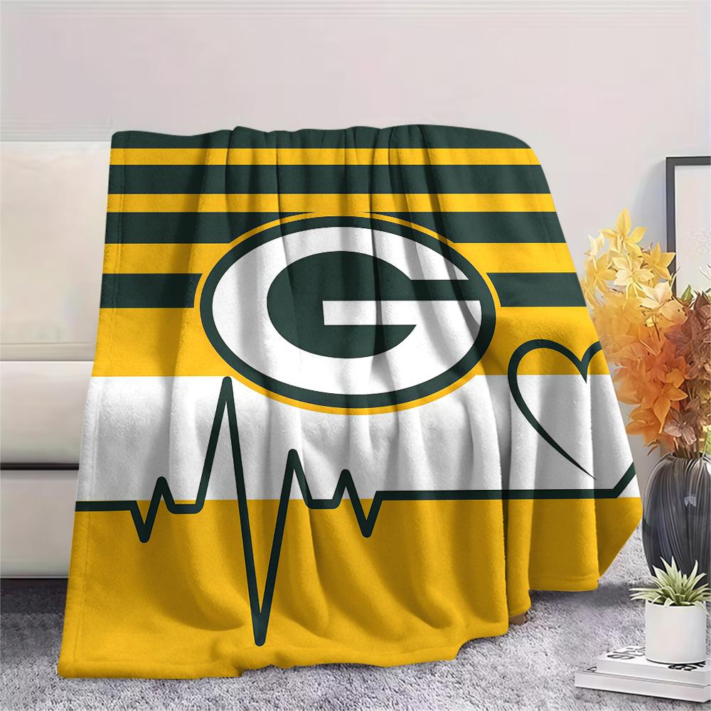 Green Bay Packers Flannel Blanket, High quality Comfortable for All Seasons, Home Decor, Warmth and Comfort