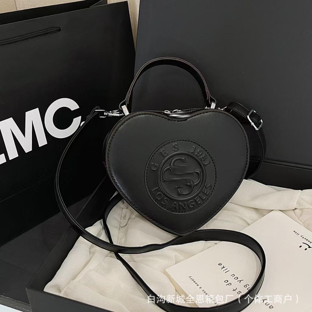 

Textured Heart-Shaped Box Bag - Color-Block Design, Trendy Women s Shoulder Crossbody Bag