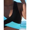 Bikini Set 2 Pezzi Color Block con Schiena Incrociata Scoperta, Costumi da Bagno Elasticizzati con Collo Allacciato dietro la Nuca, Abbigliamento da Bagno & Abbigliamento da Donna