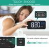 Digital Alarm Clock, LED Alarm Clock, Thermometer Function, Snooze, 2 Alarms, 12/24H, USB Powered (Black)