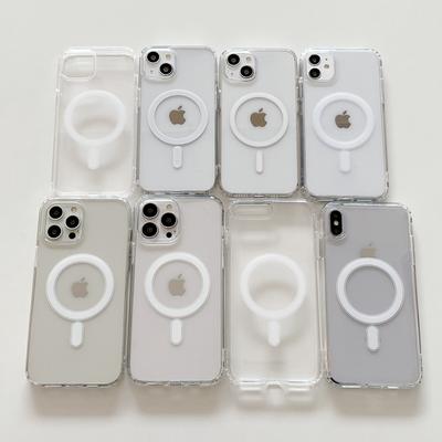 Vhodné pro pouzdro na mobilní telefon Apple 15 Magsafe Magnetické sání 14Pro Průhledný akrylový iPhone13 Všeobjímající tvrdé pouzdro