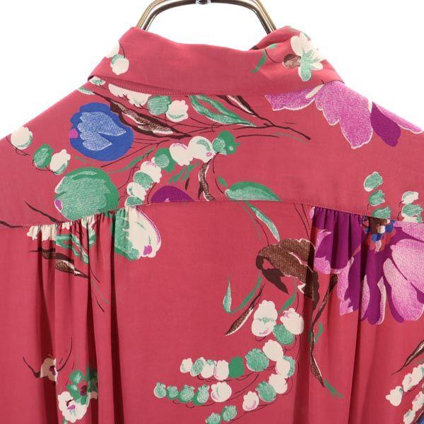 RALPH LAUREN Floral Short sleeve Open collar shirt 4 Pink Open collar Women Used