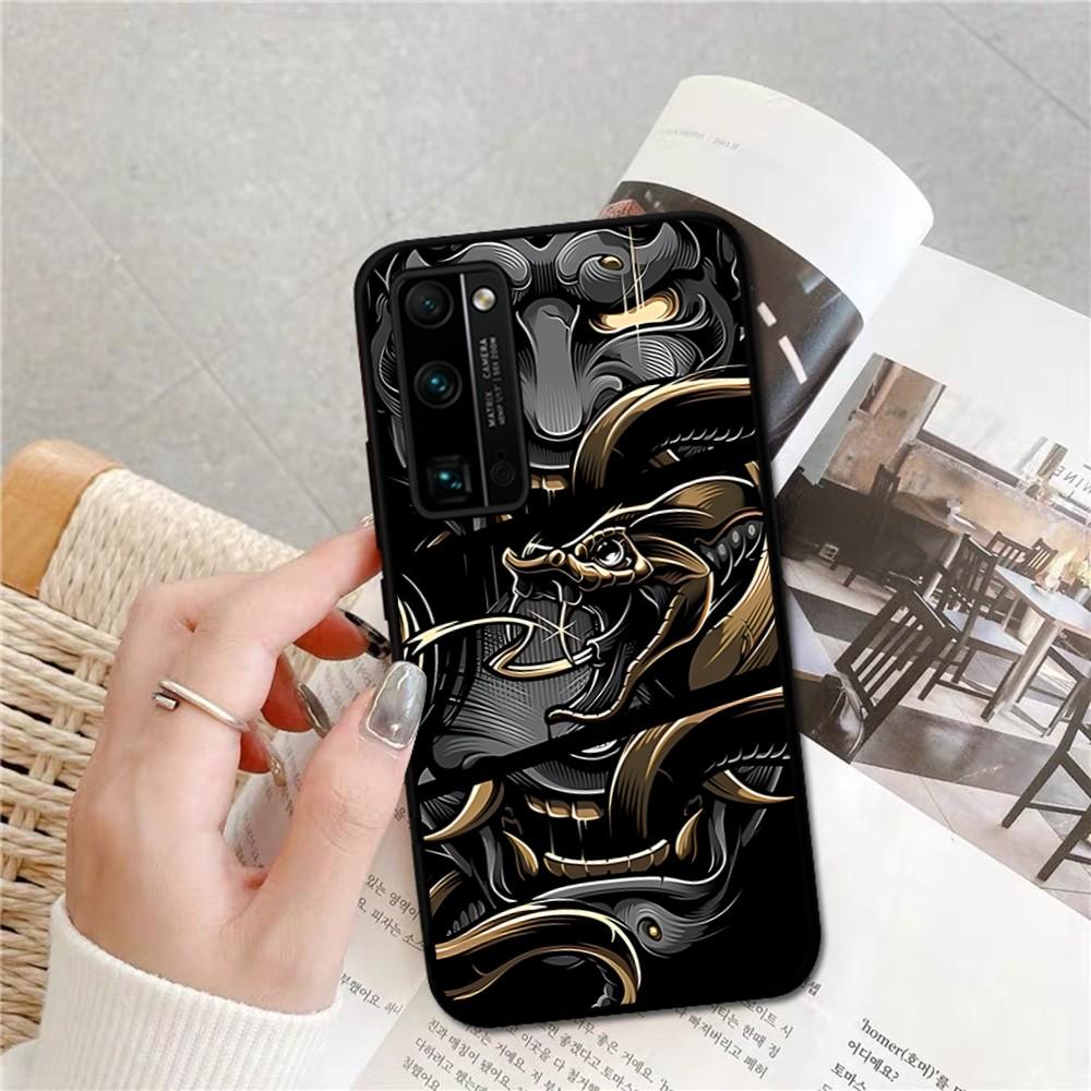 Samurai Oni Mask Phone Case For Huawei Honor 10 Lite 9 20 7A 9X 30 50 60 70 Pro Plus Soft Silicone Cover