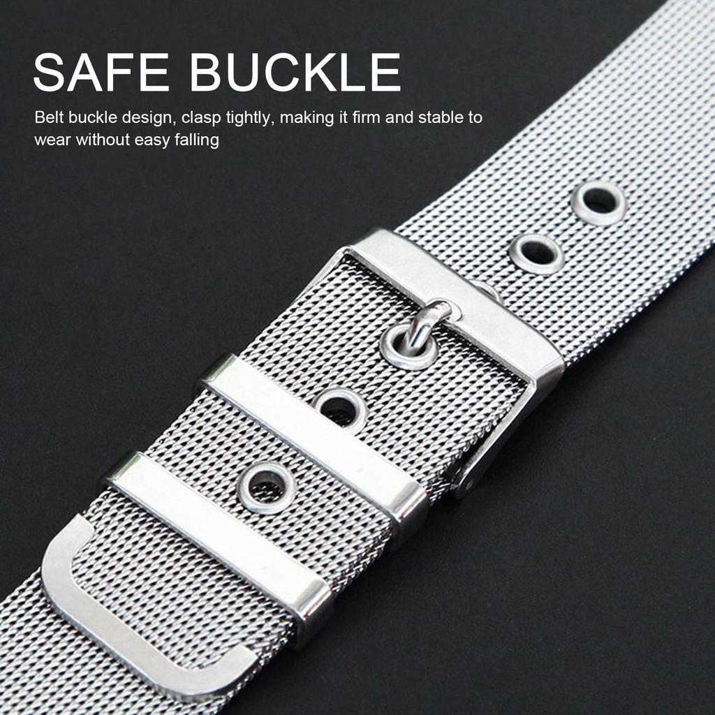 22mm Stainless Steel Watch Bands Quick Release Mesh Strap Replacement Metal Wristband with Belt Buckle Sport Bracelet