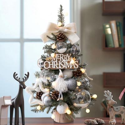 Neues 45cm DIY Weihnachtsbaum-Set Künstliche Kiefer Mit Licht Schreibtisch-Weihnachtsbaum Kiefernzweig Handarbeit Weihnachtsdekorationen