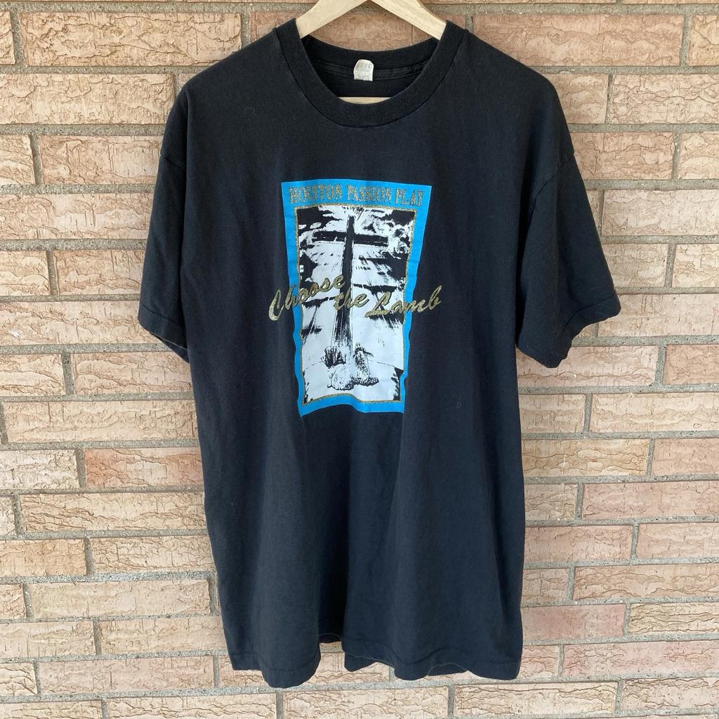 80s 90s Screen Stars Houston Passion Play Choose the Lamb Graphic T-shirt Fit XL