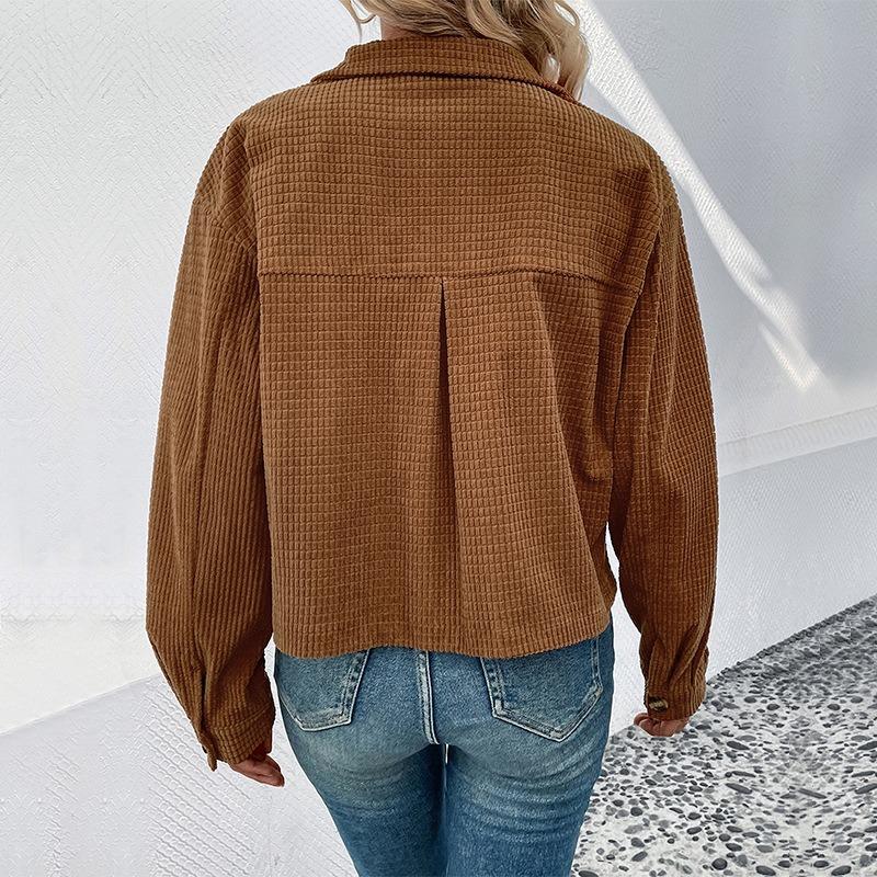 Women Vintage Casual Corduroy Jacket Fall Winter Outerwear