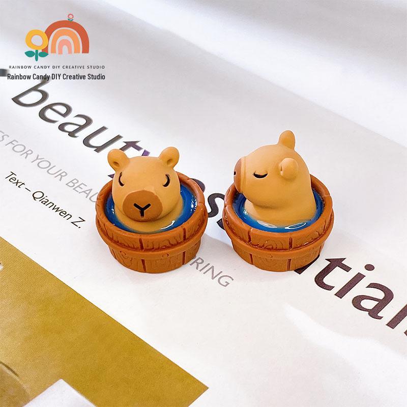 Mattiertes Capybara 3D Figur Schlüsselanhänger & Magnet - DIY Schmuckzubehör