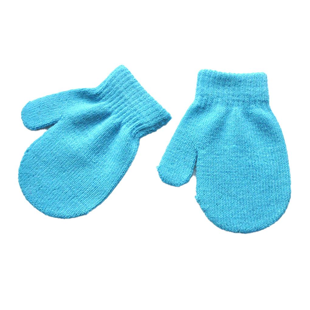 1 Pair Toddler Mittens Simple Solid Color Hand Warmers Winter Keeping-warm Cover Clothes Accessory Kids Mitten for Outdoor