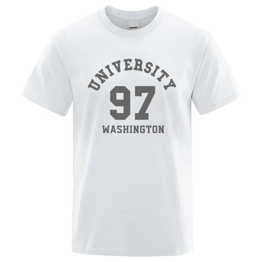 

University 97 Washington Hip Hop Letter Goth Одежда Мужская свободная футболка большого размера Летние футболки Хлопковая футболка Свободные топы XXXXXL