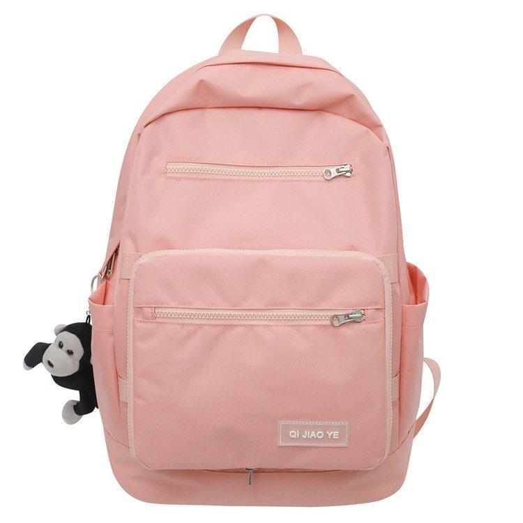 Schoolbag new Japanese simple solid color cute schoolbag female primary school students high value large capacity junior high school backpack