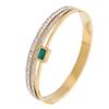 Titanium steel  fashion three-layer diamond  female emerald couple stainless steel   