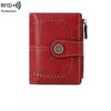 Women Short Wallets RFID Anti-theft Brush Buckle Wallet Large Capacity Multi Slot Card Pack Coin Purse High Quality PU Leather Clutch Bag
