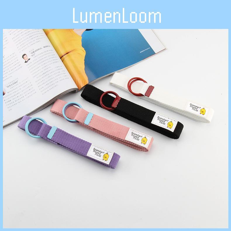 Duck Yellow Alphabet Adhesive Cloth Double Loop Buckle Belt Canvas Weaving