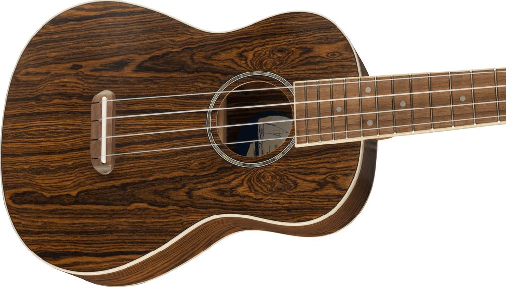 Fender Ukulele Zuma Exotic Concert Walnut Bocote with Soft Case Ukulele, Fingerboard,