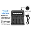 2 4 Slots Intelligent LCD Fast Charger For 18650 Battery USB Charger for 26650/21700/18650/18500/16340 AA/AAA Lithium Battery