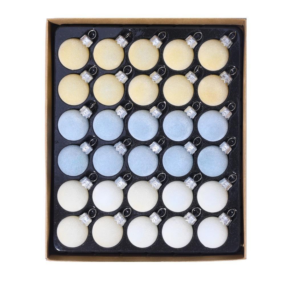 30pcs/set 3cm Christmas Bauble Velvet Decoration Flocking Small Size Christmas Spheres Ornaments Xmas Hanging Ornaments