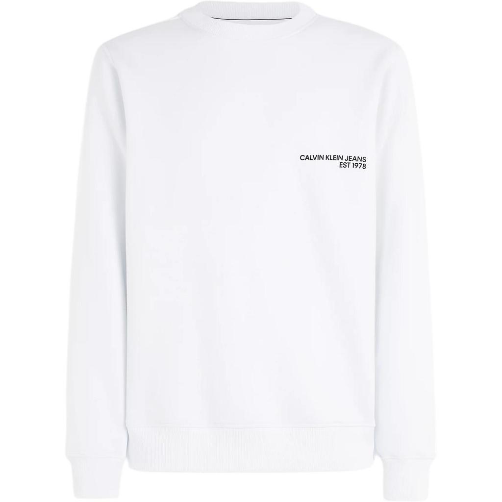Calvin Klein Jeans Minimalist Letter Logo Printed Casual Long Sleeve Sweatshirt Men Sweatshirt Bright-White J30J324625-YAF