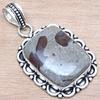 Pendentif Calcédoine Roche Pierre Précieuse Fait Main Fête des Mères Bijoux en Argent 2"