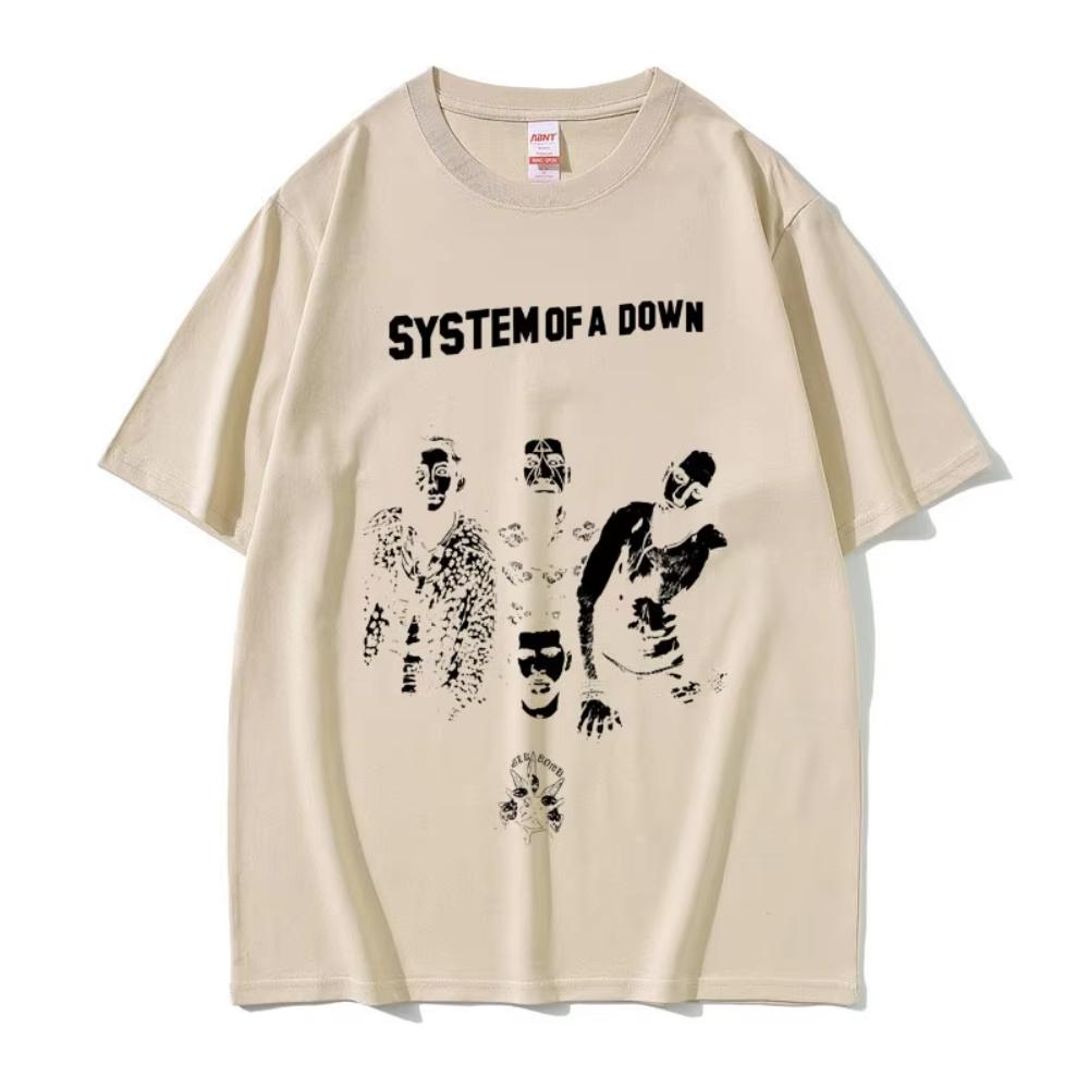 Alternative Metal Rock Band System of A Down Graphic T-shirt Men's Women Clothing Casual Vintage Oversized Short Sleeve T Shirts