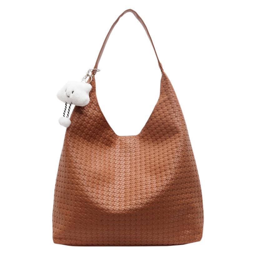 This Year's Popular Solid Color Trendy Shoulder Bag 2025 New Autumn Backpack Fashionable Large-capacity Messenger Bag Pendant