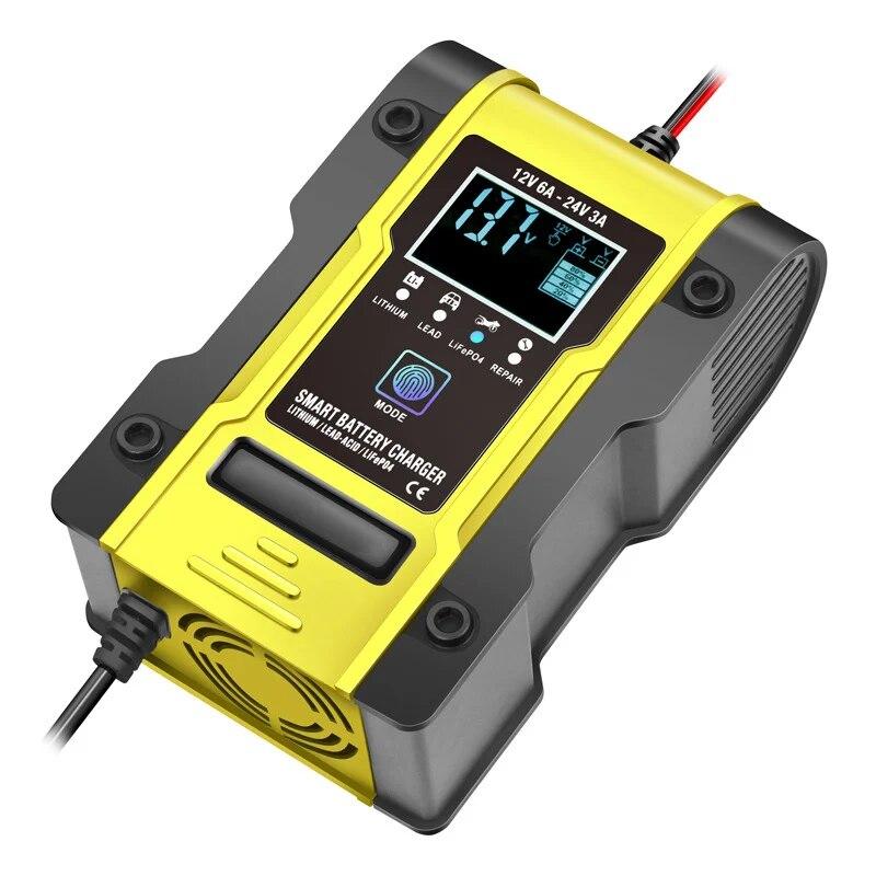 12V 24V nabíječka autobaterií 12V 6A nabíječka baterií údržba 7stupňové nabíjení autobaterie