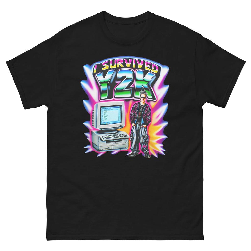 I Survived Y2K Spotlights Guy Funny T-Shirt Shirt
