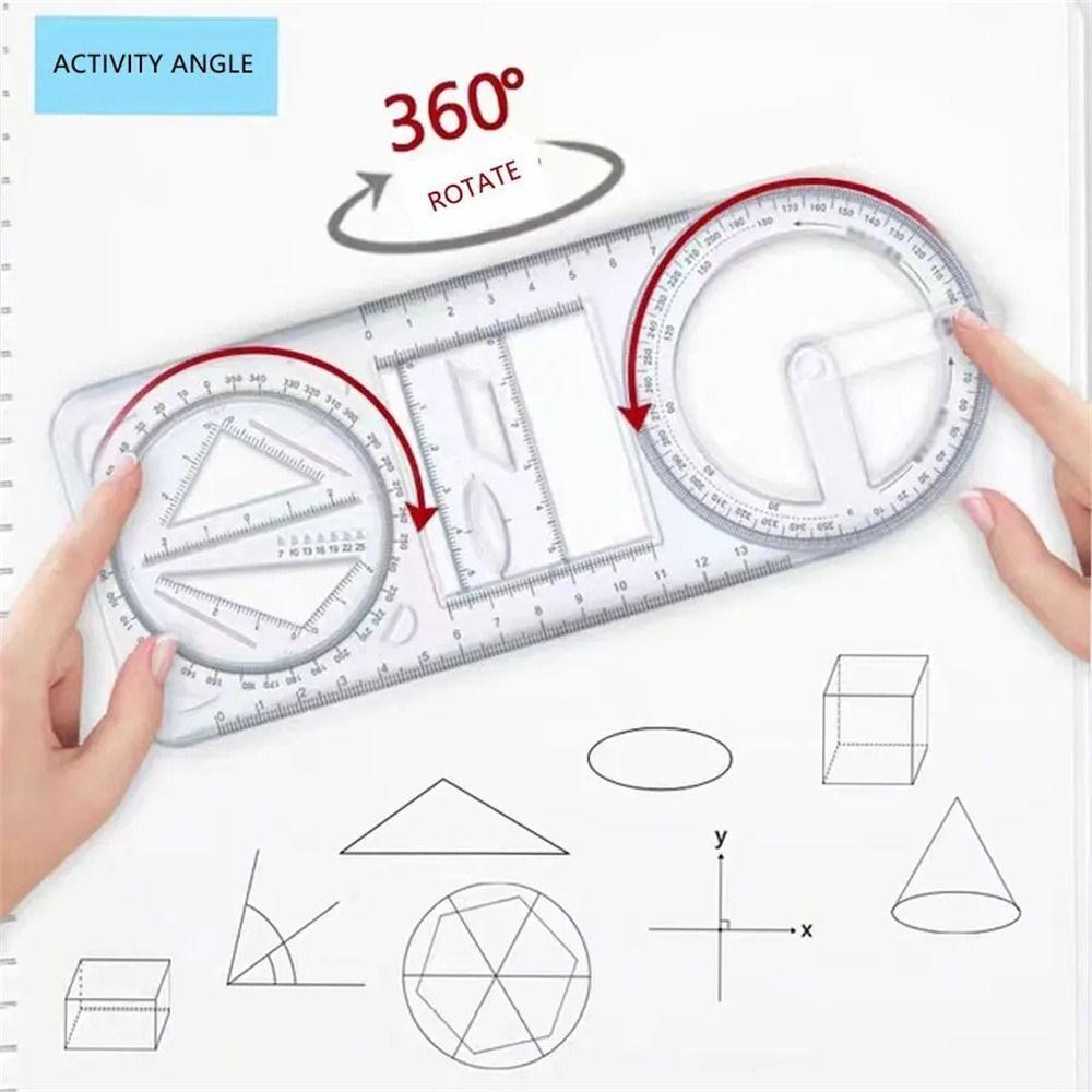 Activity Angle Drawing Ruler Multifunctional Ruler Straight Geometry Ruler Measurement Transparent Drawing Template