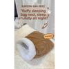 INS Comfortable Winter Warm Dog and Cat Beds - Thick Tunnel-like Pet House with Soft Beige Lining for Semi-Enclosed Hiding for Puppies and Cats